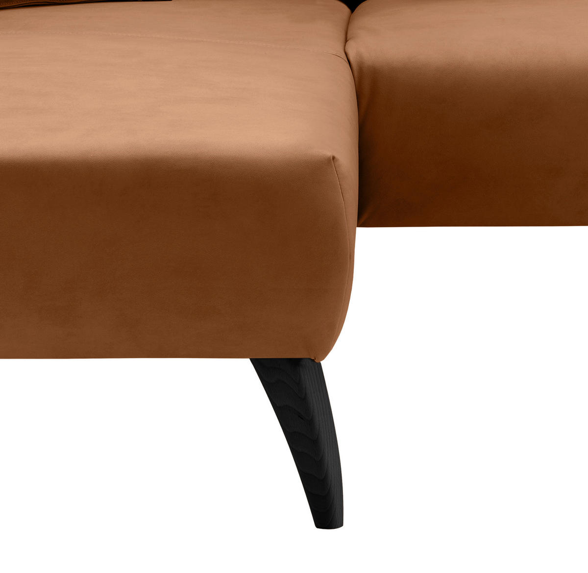 ECKSOFA in Lederlook Cognac  - Cognac/Schwarz, Modern, Holz/Textil (160/264cm) - Livetastic