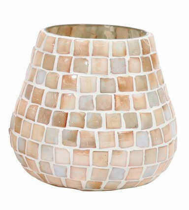TEELICHTGLAS  - Creme/Rosa, LIFESTYLE, Kunststoff (11/11/11cm) - Cor Mulder