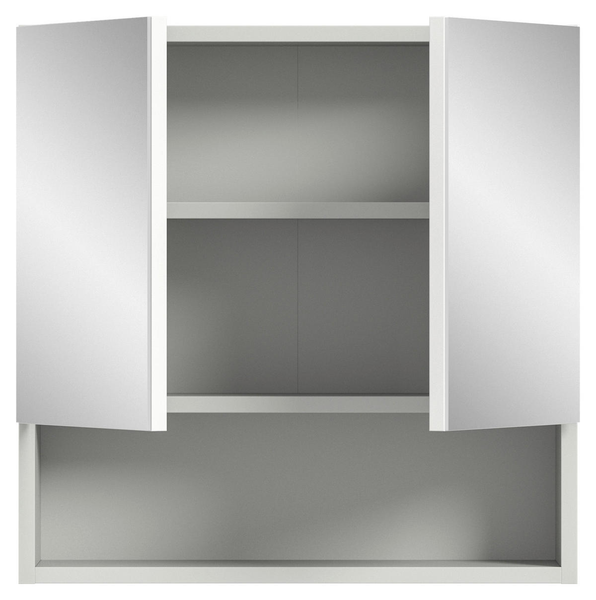 ZRCADLOVÁ SKŘÍŇKA, šedá, 55/55/17 cm - šedá, Moderní, kompozitní dřevo/sklo (55/55/17cm) - MID.YOU