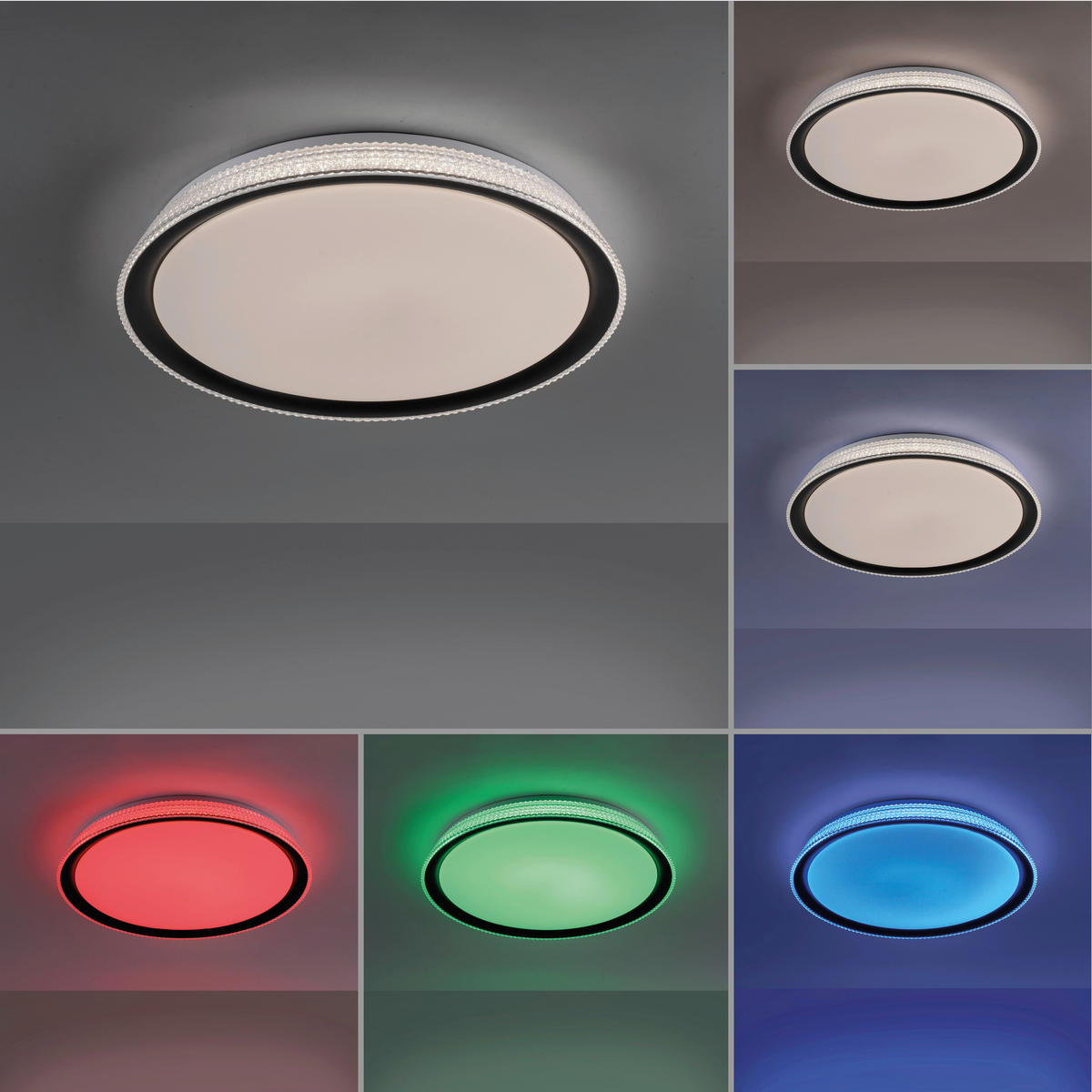 LED-DECKENLEUCHTE Lola Smart  Smart 51/51/9 cm   - Silberfarben/Weiß, Design, Kunststoff/Metall (51/51/9cm)