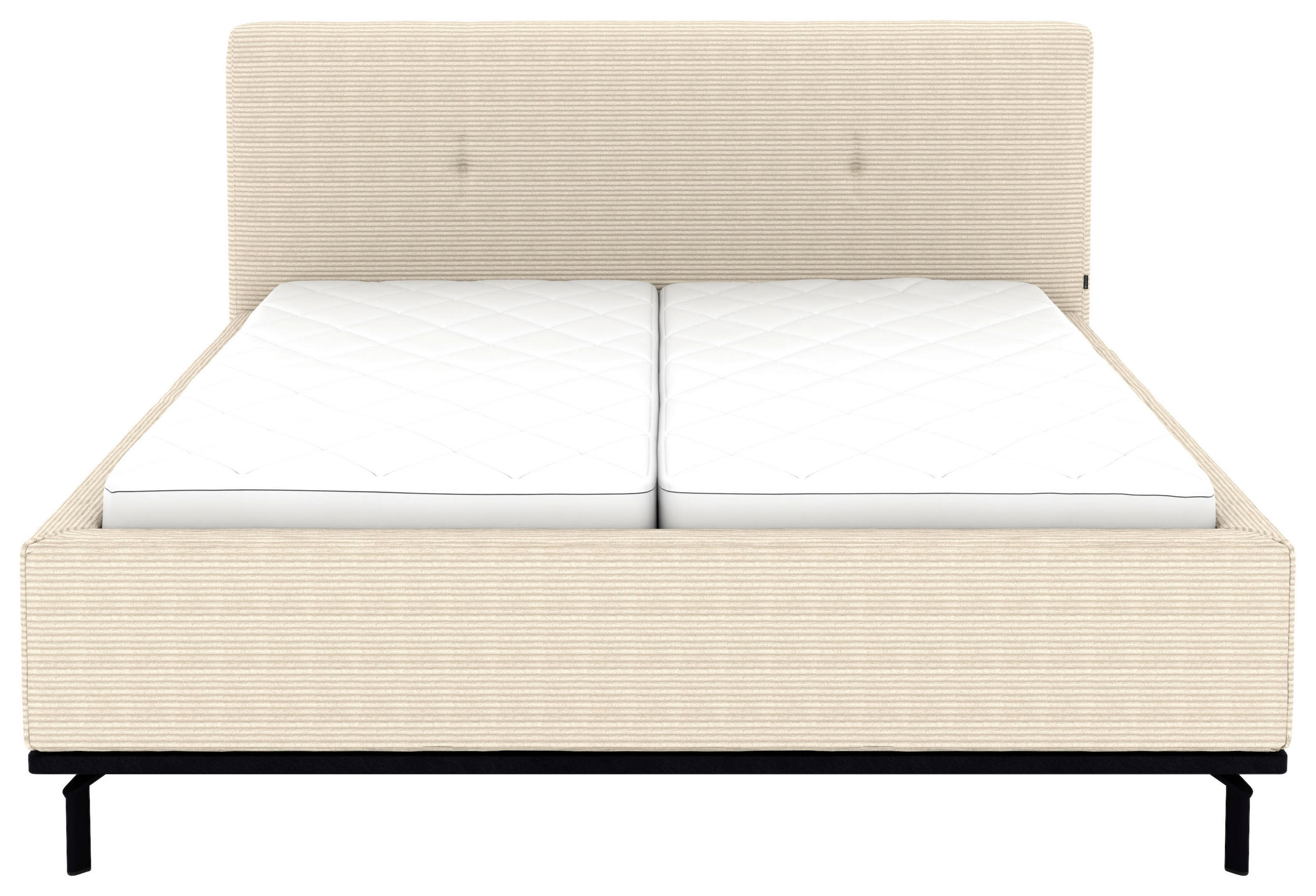 Thumbnail - Musterring Polsterbett, Creme, Textil, Birke, Buche, massiv, H2 + H3, Höhe ca. 20 cm, 180x200 cm, atmungsaktiv,in versch...