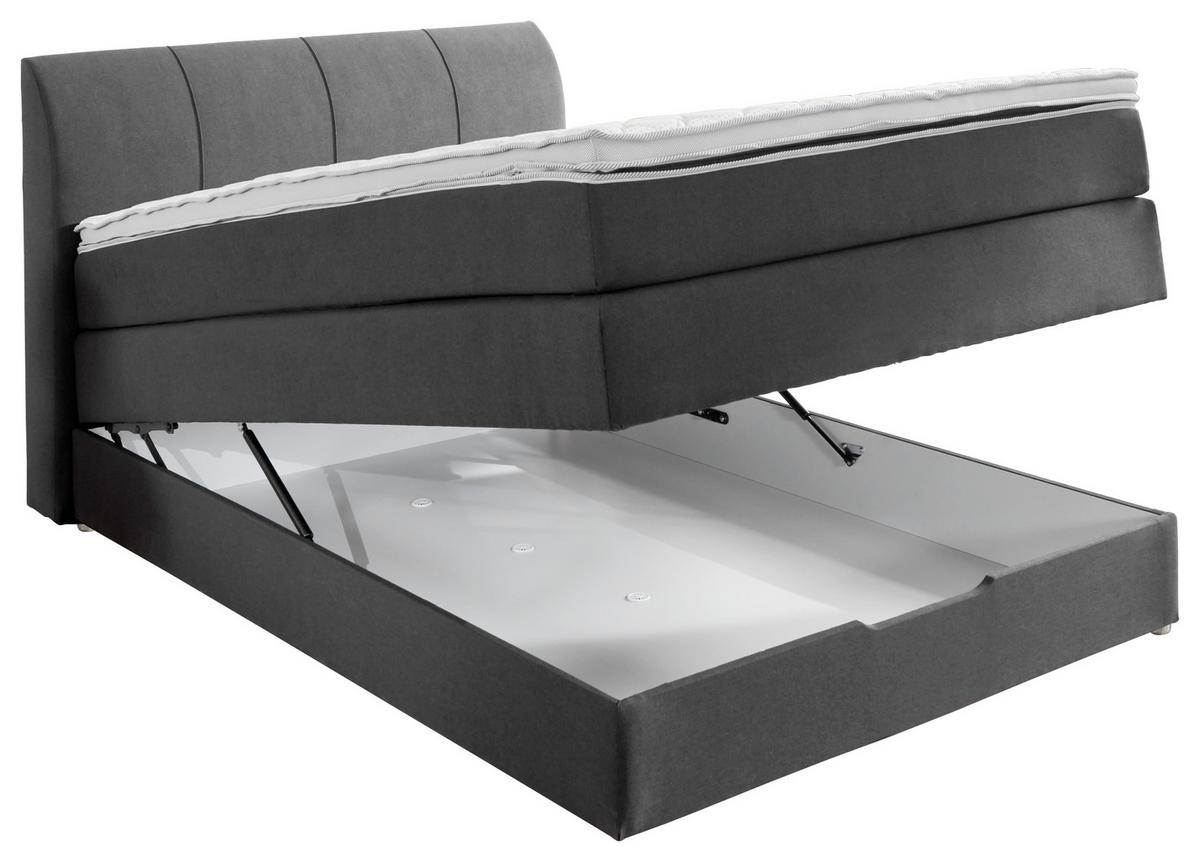 BOXSPRINGBETT 120/200 cm  in Anthrazit  - Anthrazit, KONVENTIONELL, Textil (120/200cm) - Carryhome
