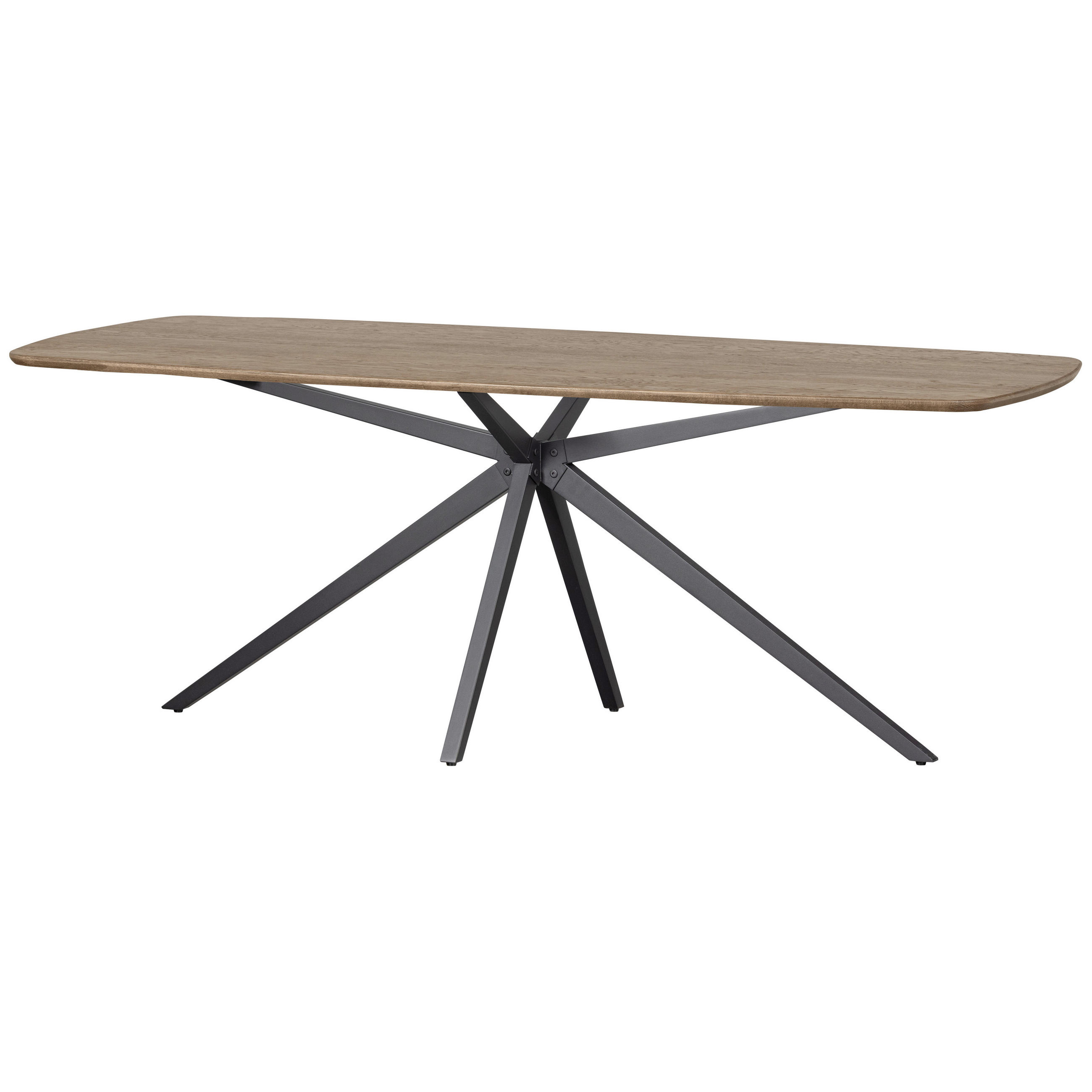 ESSTISCH 220/100/76 cm Echtholz  Holz, Metall oval Braun, Kaschmir  - Kaschmir/Schwarz, MODERN, Holz/Metall (220/100/76cm) - Livetastic