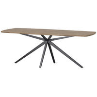 ESSTISCH 220/100/76 cm Echtholz  Holz, Metall oval Braun, Kaschmir  - Kaschmir/Schwarz, MODERN, Holz/Metall (220/100/76cm) - Livetastic