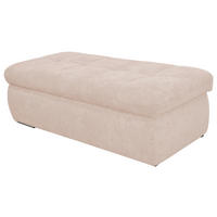 HOCKER Mikrofaser Beige  - Chromfarben/Beige, KONVENTIONELL, Textil/Metall (136/43/64cm) - MID.YOU