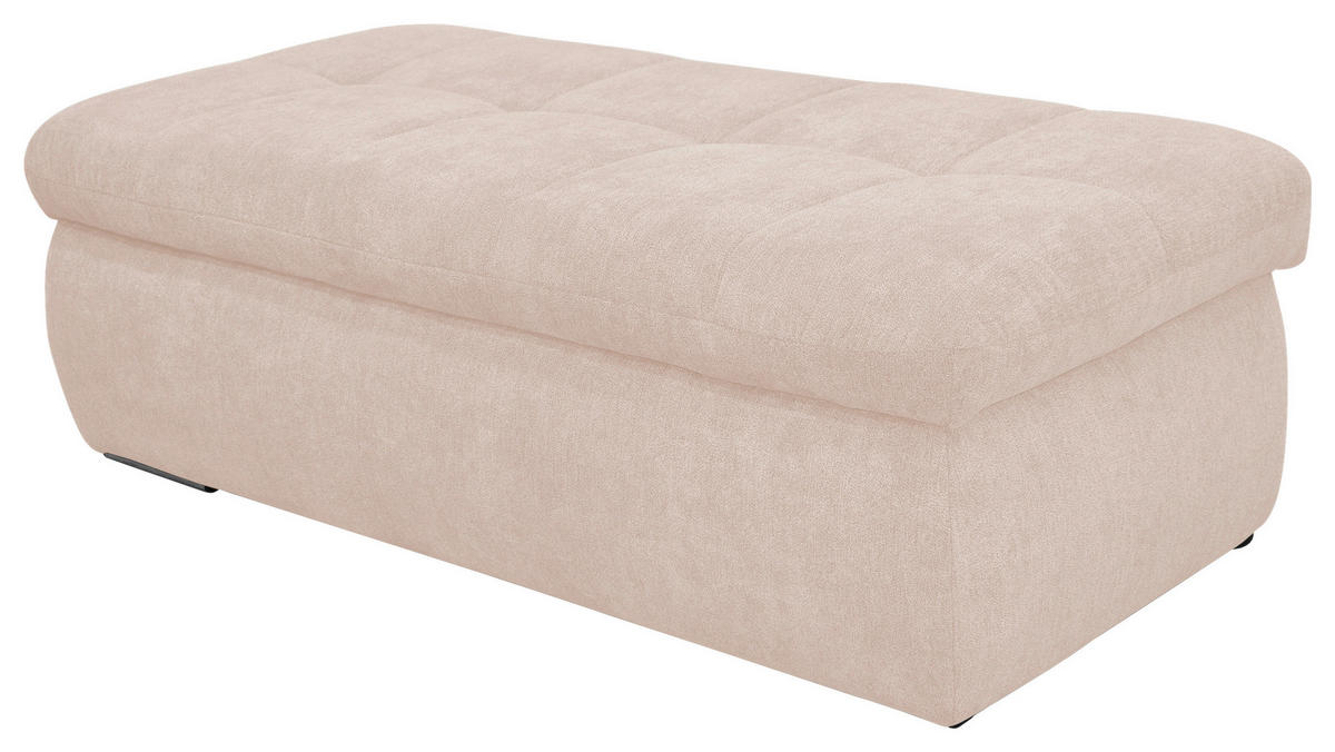 HOCKER Mikrofaser Beige  - Chromfarben/Beige, KONVENTIONELL, Textil/Metall (136/43/64cm) - MID.YOU