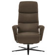 RELAXSESSEL in Leder Dunkelbraun  - Dunkelbraun/Schwarz, Design, Leder/Metall (76/110/86cm) - Dieter Knoll