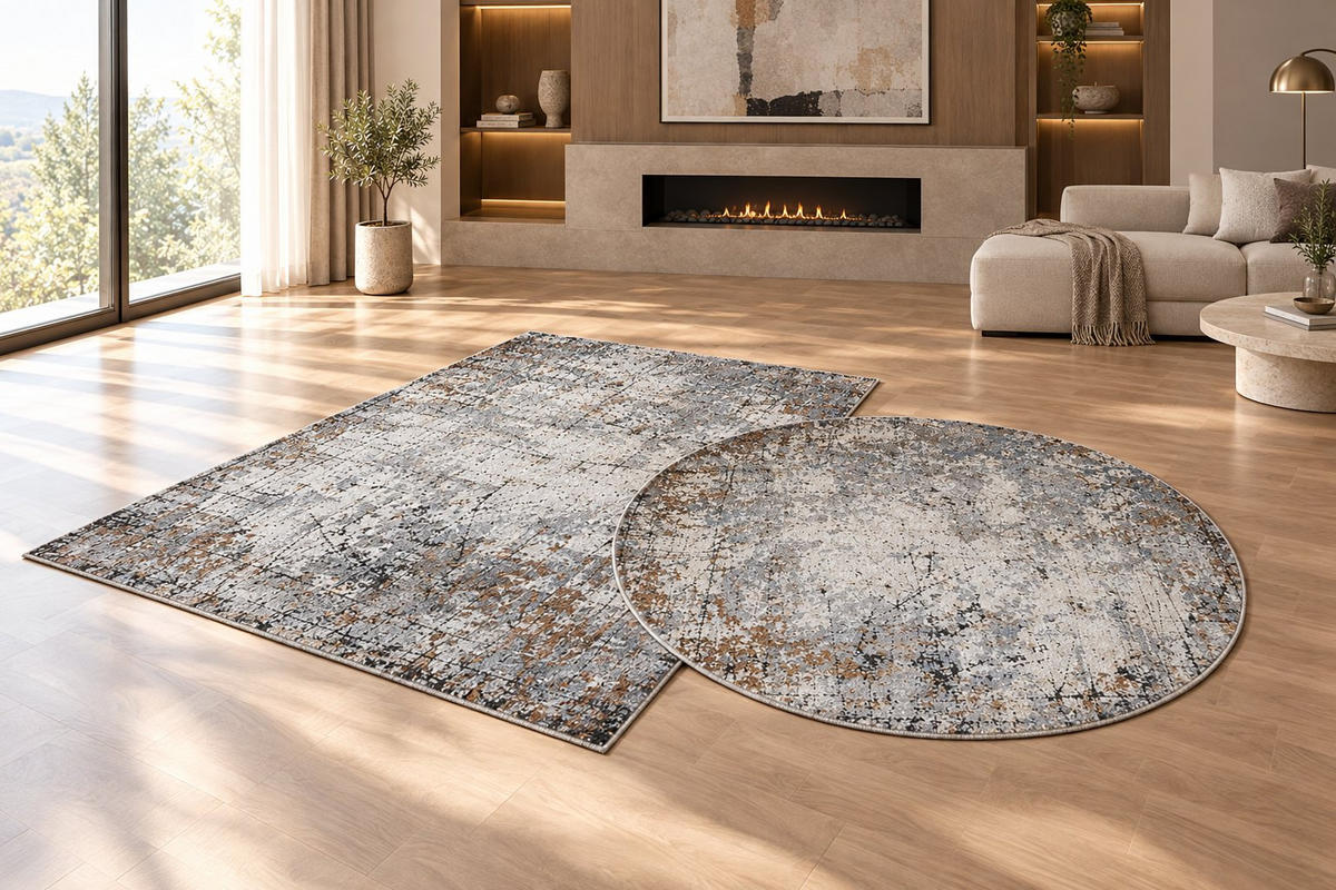 VÄVD MATTA 240/340 cm Poseidon  - grå/multicolor, Design, textil/naturmaterial (240/340cm) - Dieter Knoll