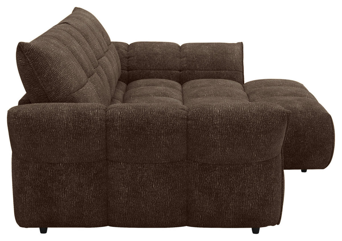 ECKSOFA Dunkelbraun Chenille Rücken echt  - Dunkelbraun/Schwarz, Design, Kunststoff/Textil (312/177cm) - Welnova
