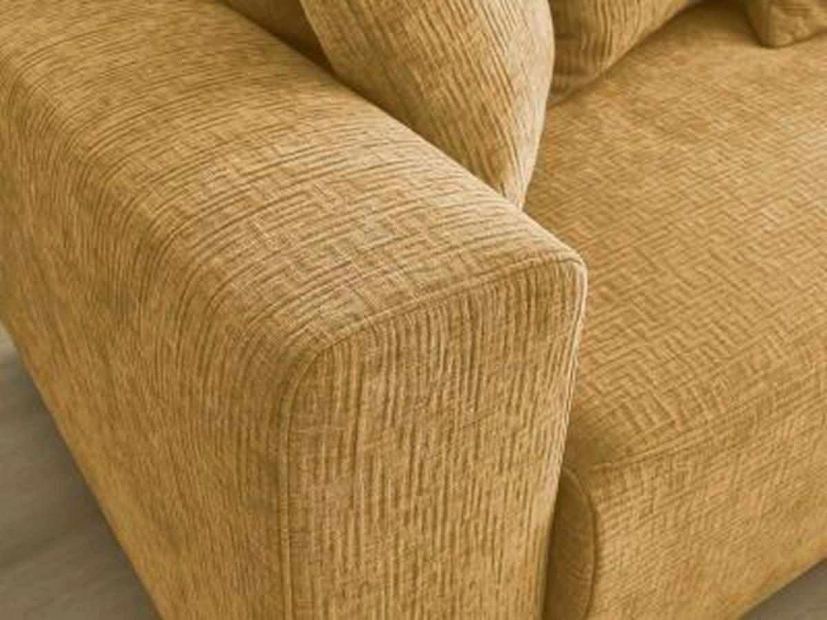 ECKSOFA Ottomane rechts  ATILLA Gelb Struktur  - Gelb/Schwarz, MODERN, Kunststoff/Textil (244/149cm)