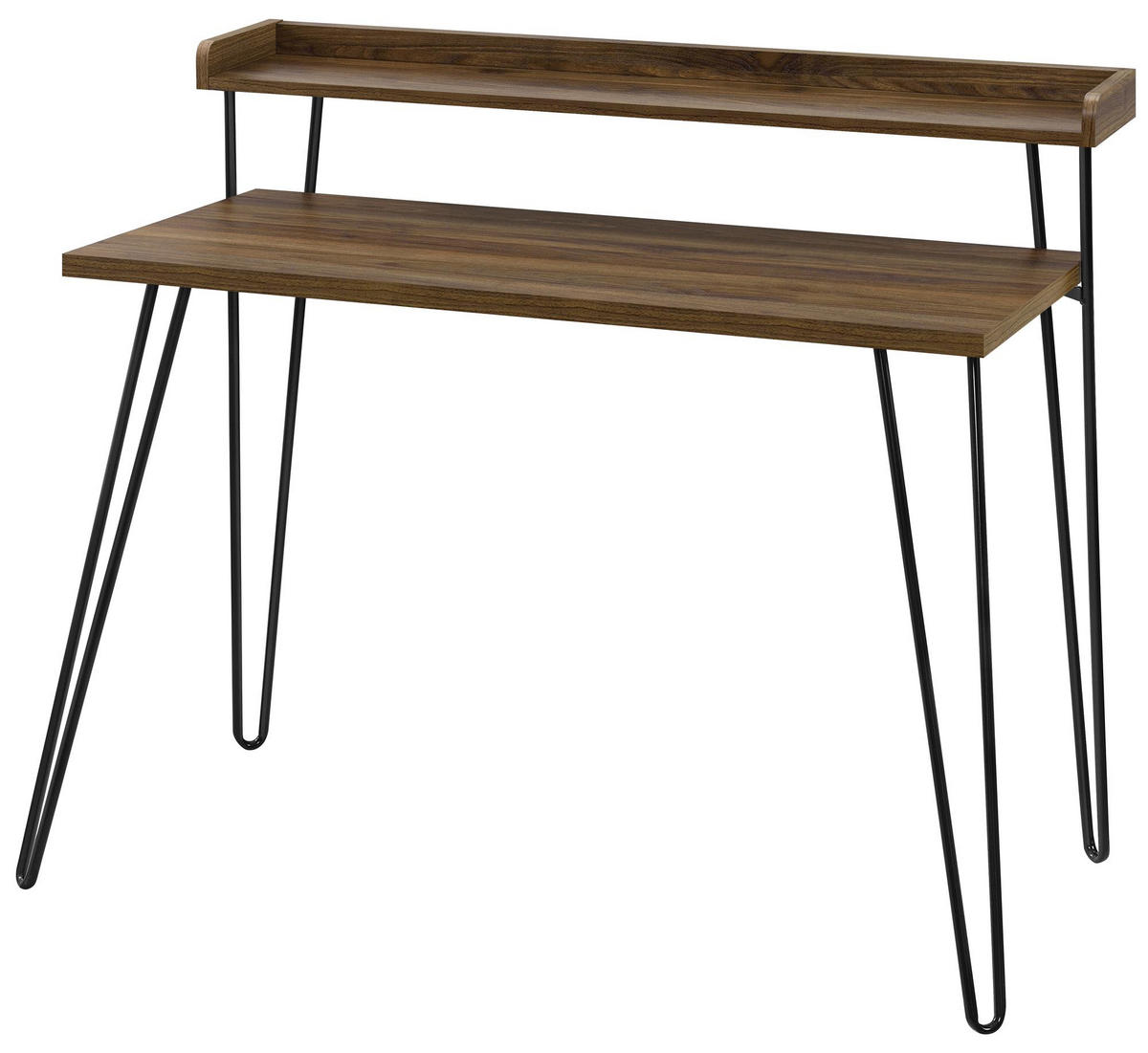 SCHREIBTISCH 112/60/89 cm  in Walnussfarben  - Walnussfarben/Schwarz, Design, Papier/Holzwerkstoff (112/60/89cm) - MID.YOU