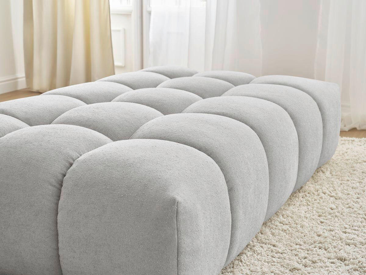 HOCKER EVEREST Struktur Hellgrau  - Hellgrau/Schwarz, MODERN, Kunststoff/Textil (166/100/40cm)