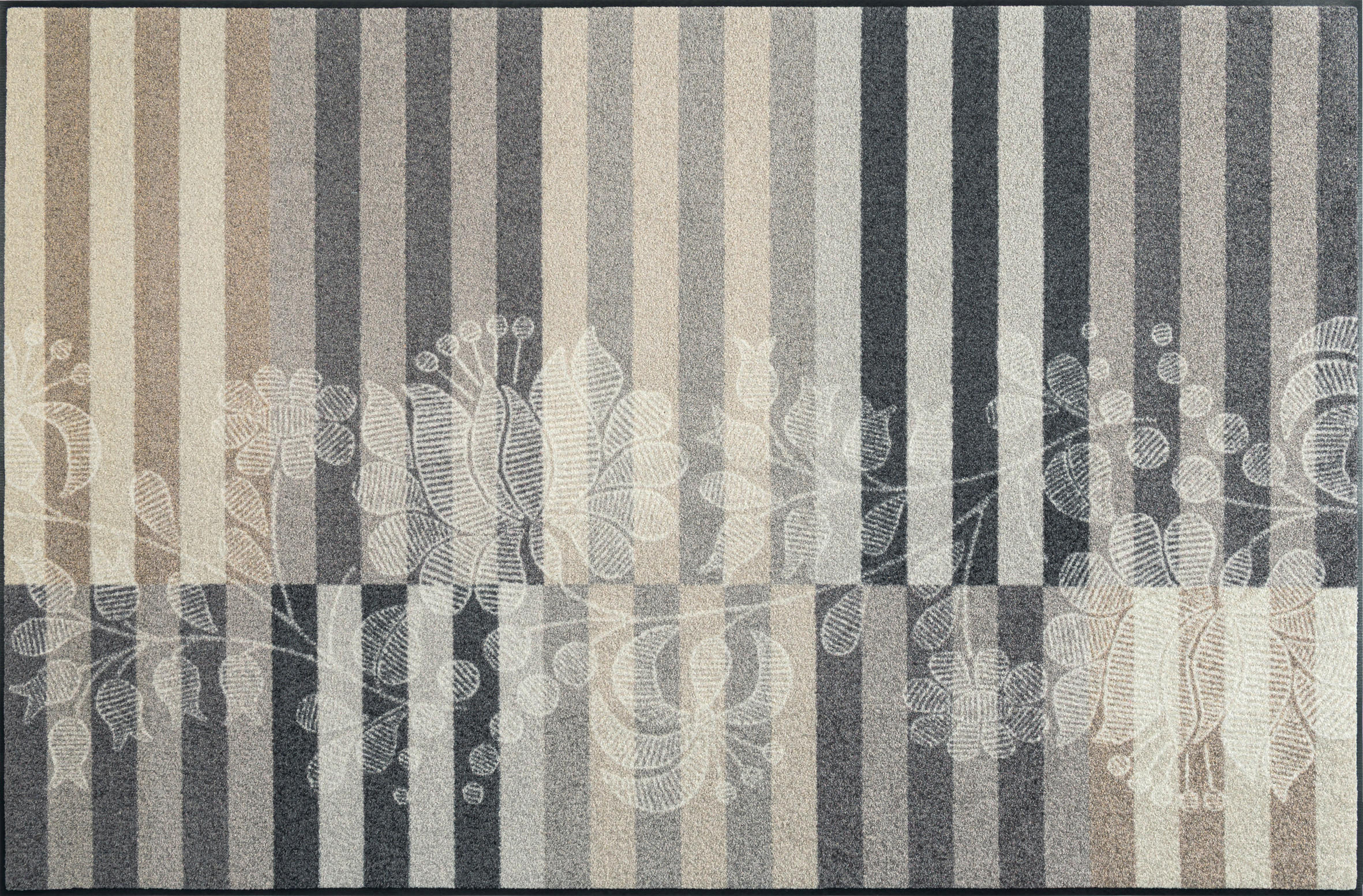 FLACHWEBETEPPICH 115/175 cm Botanica Shadow Grau  - Grau, Design, Kunststoff/Textil (115/175cm) - wash+dry