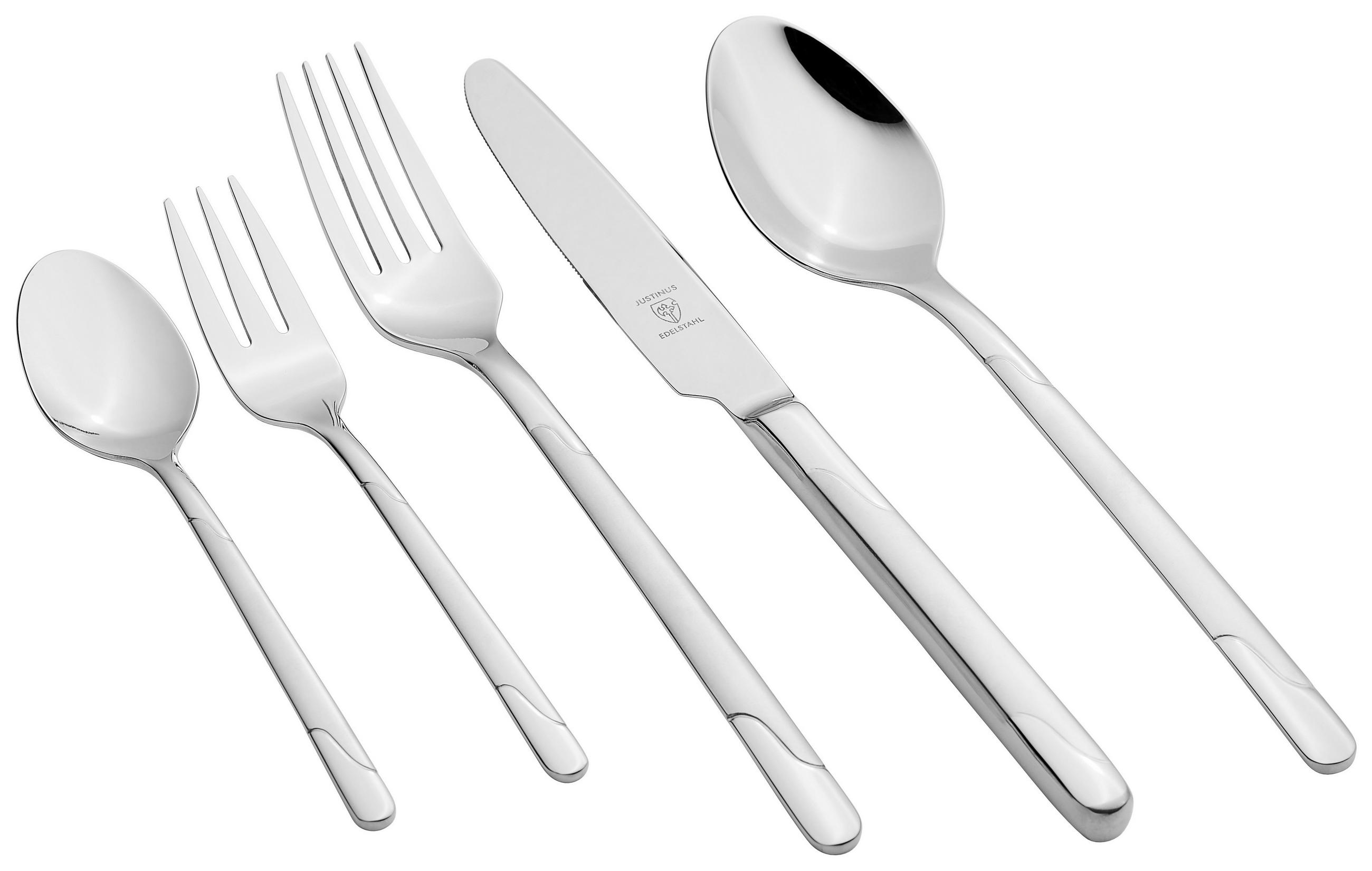 BESTECKSET Viva 60-teilig Edelstahl  - Silberfarben, Basics, Metall - Justinus
