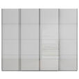 SCHWEBETÜRENSCHRANK 271/223/68 cm 4-türig Grau  - Chromfarben/Grau, Design, Glas/Holzwerkstoff (271/223/68cm) - Novel