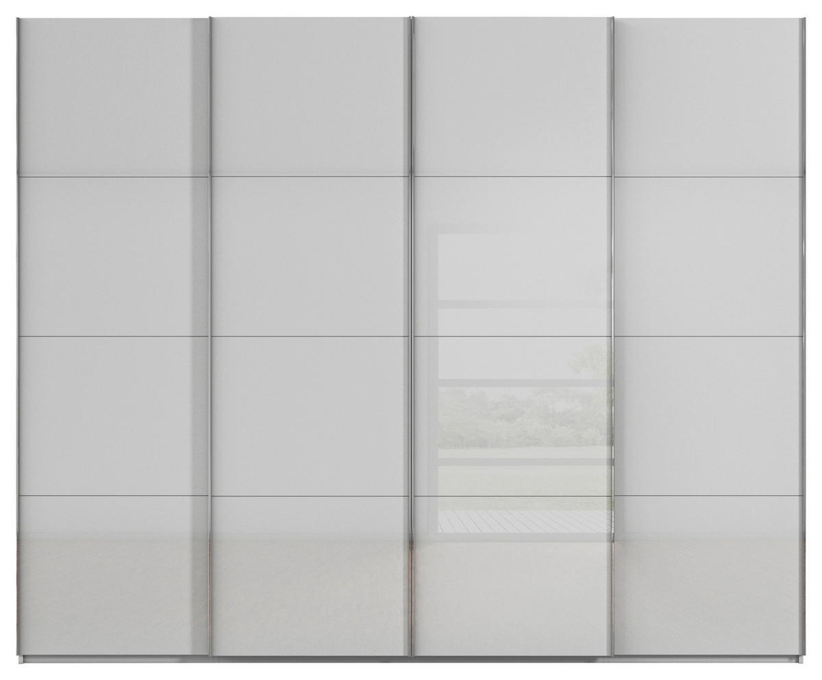 SCHWEBETÜRENSCHRANK 271/235/68 cm 4-türig Grau  - Chromfarben/Grau, Design, Glas/Holzwerkstoff (271/235/68cm) - Novel
