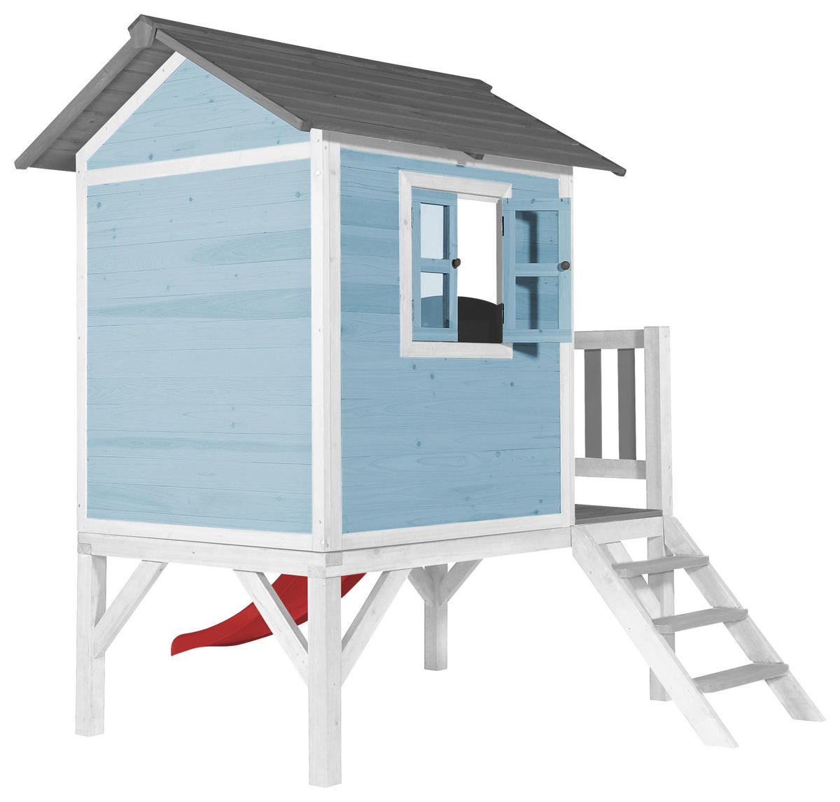 SPIELHAUS 240/189/167 cm  - Blau/Weiss, Konventionell, Holz/Kunststoff (240/189/167cm)