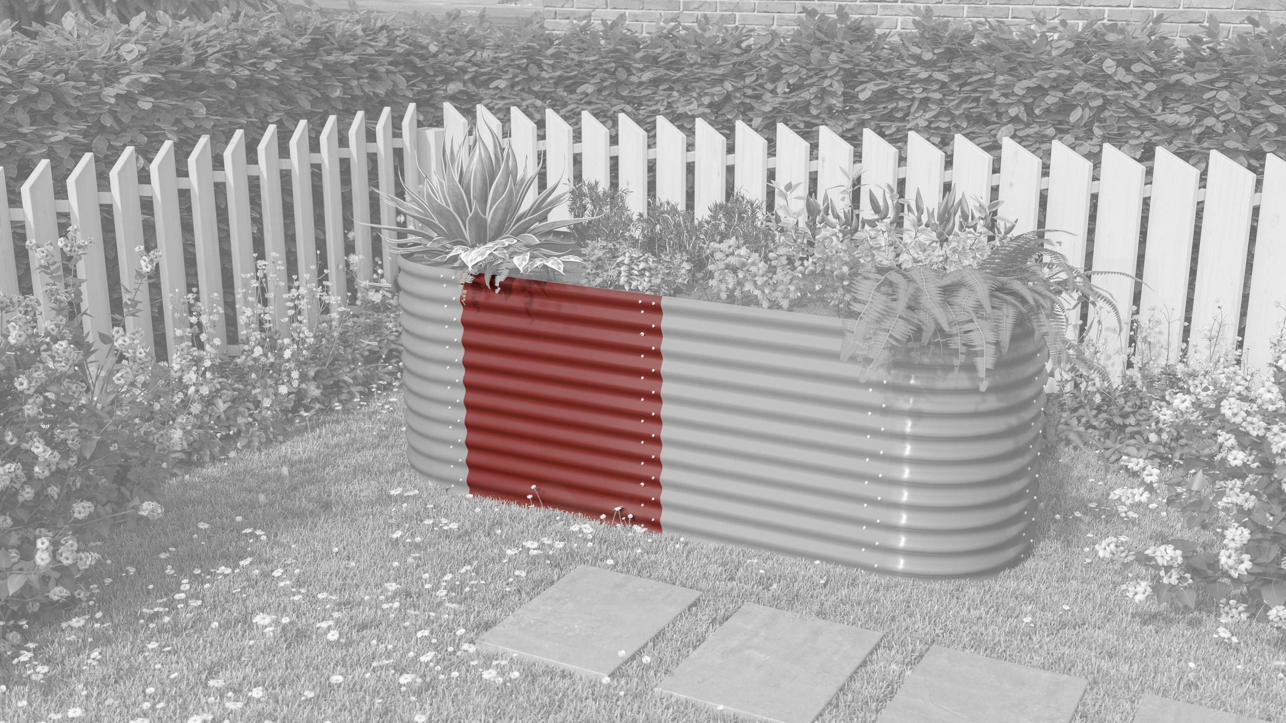 HOCHBEET-ERWEITERUNG 82,1/85,8/80 cm  - Rot, Basics, Metall (82,1/85,8/80cm)