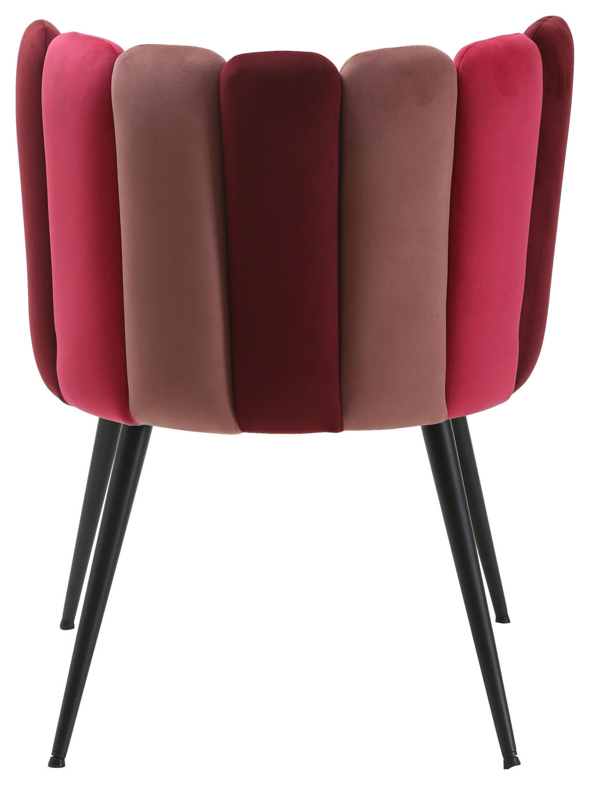 STUHL Samt Rot  - Rot/Schwarz, Design, Textil/Metall (58,5/79/55,5cm) - home24