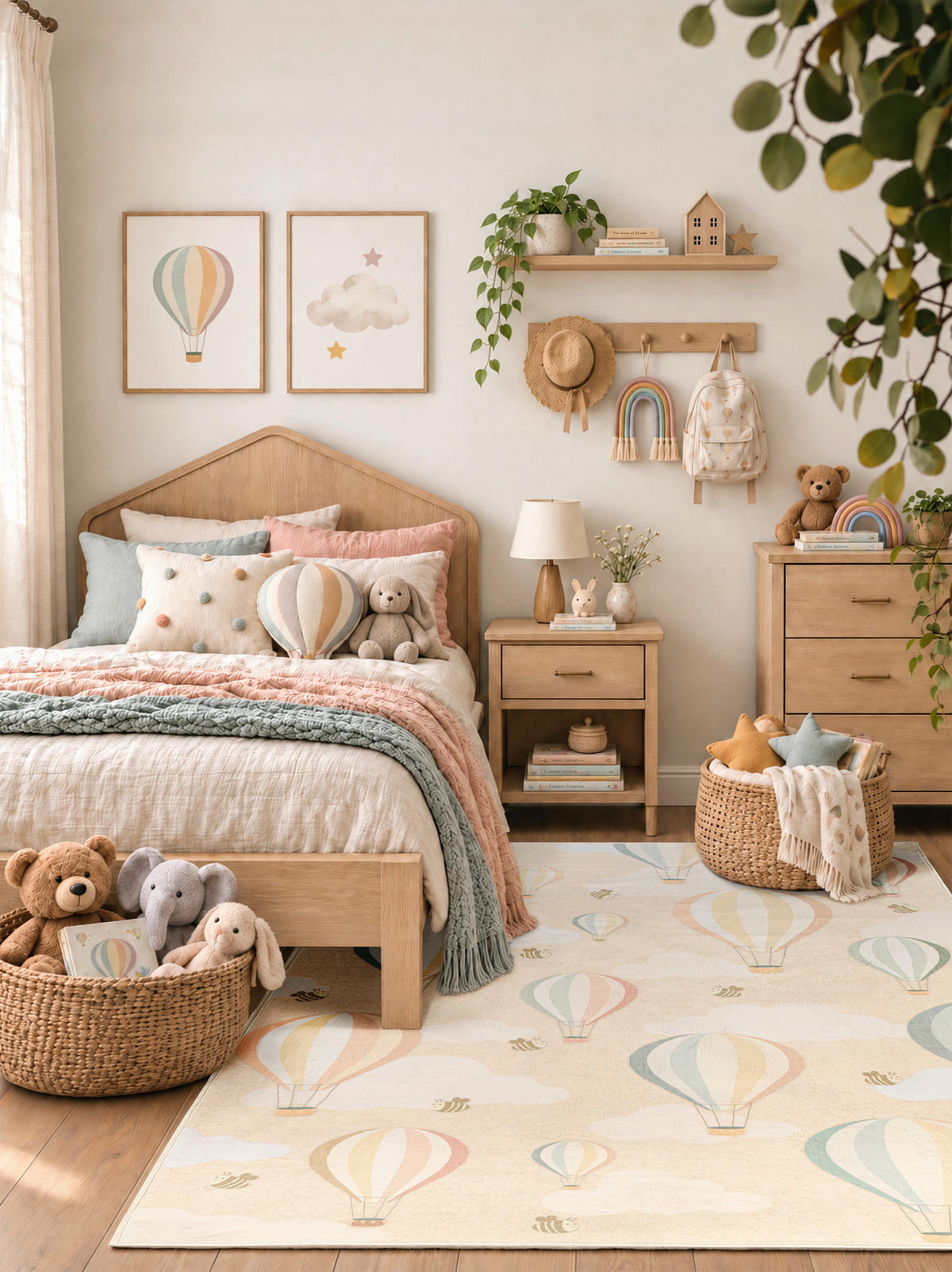 KINDERTEPPICH Living Elora 160/230 cm  in Creme, Hellrosa, Pastellblau  - Pastellblau/Hellrosa, Trend, Kunststoff/Textil (160/230cm) - Lindorug