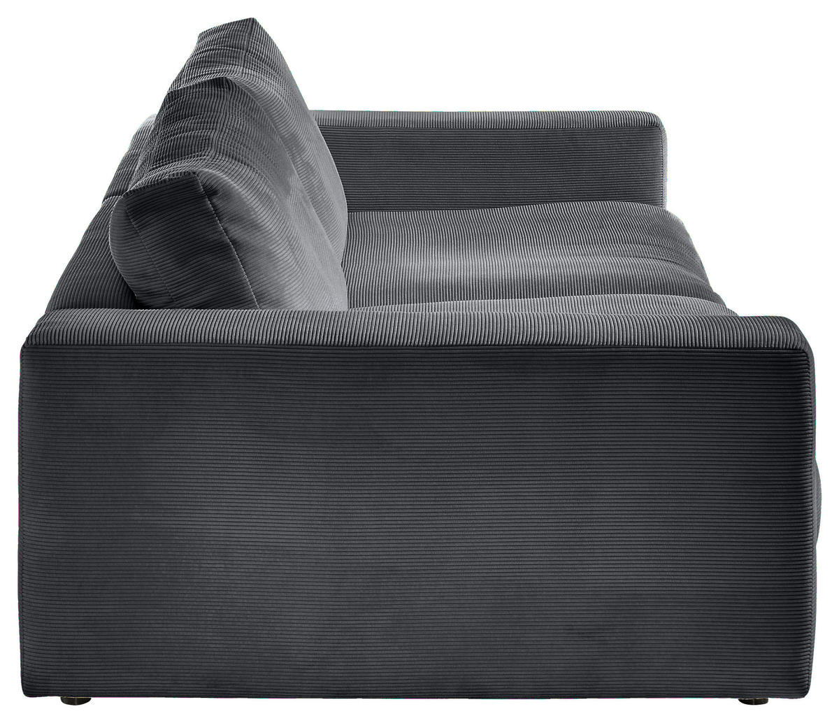 MEGASOFA in Feincord Anthrazit  - Anthrazit/Schwarz, Design, Kunststoff/Textil (290/86/127cm) - Pure Home Lifestyle