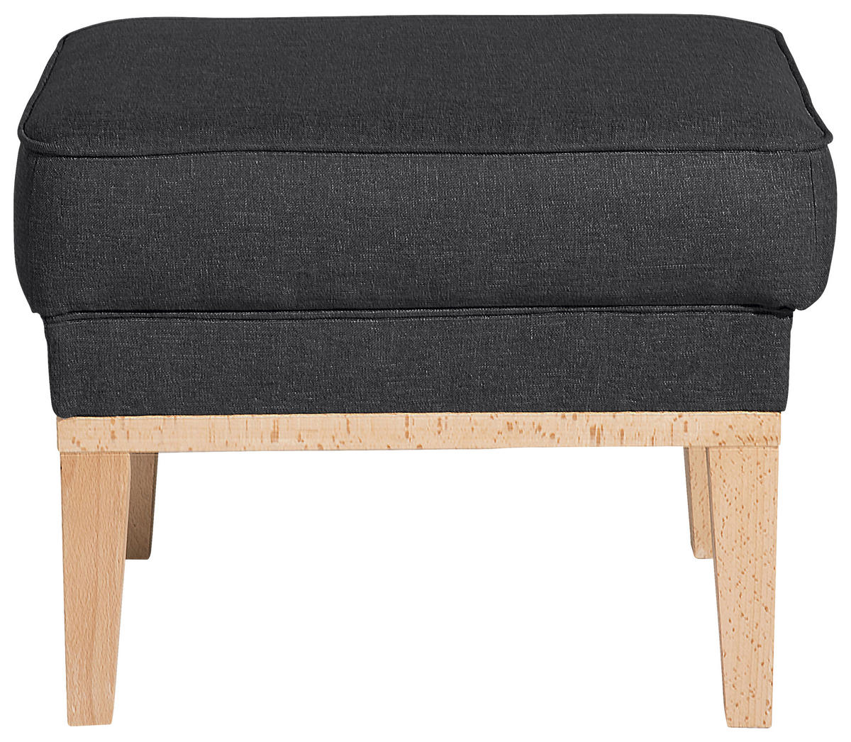 HOCKER in Textil Graphitfarben  - Graphitfarben/Naturfarben, Konventionell, Holz/Textil (50/41/41cm) - Max Winzer