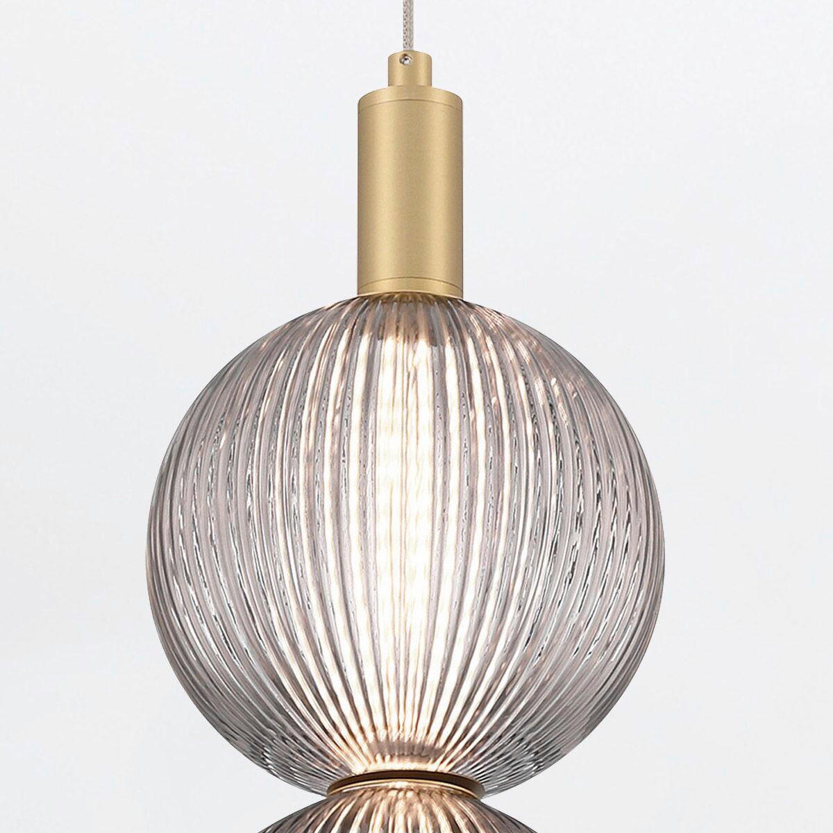 PENDELLEUCHTE 15,2/40 cm    - Goldfarben, Design, Glas/Metall (15,2/40cm) - Elstead Lighting