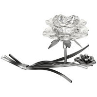 SVÍCEN NA ČAJOVOU SVÍČKU  kov, sklo - barvy stříbra/čiré, Basics, kov/sklo (20/10,5/11cm) - Ambia Home