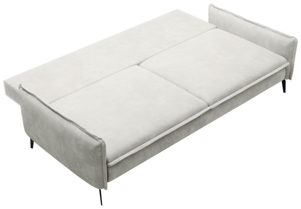 SCHLAFSOFA in Chenille Creme  - Creme/Schwarz, KONVENTIONELL, Textil/Metall (223/89/107cm) - Carryhome
