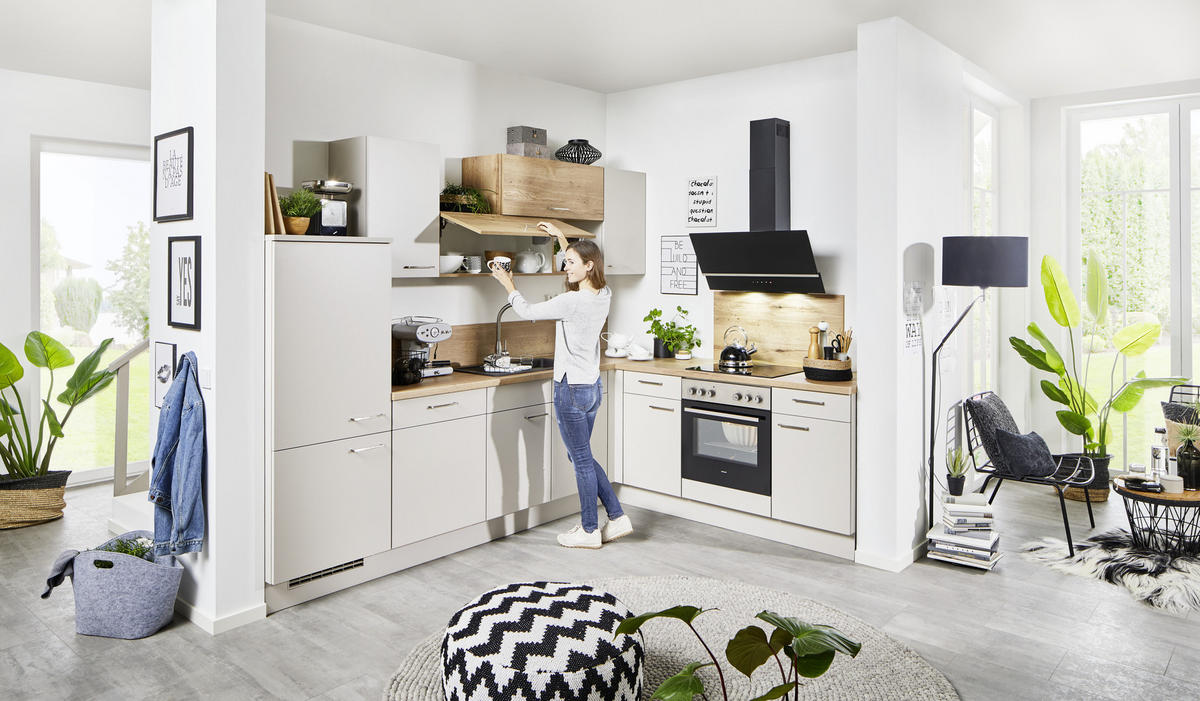 EINBAUKÜCHE   - Grau, Design, Holzwerkstoff - Celina