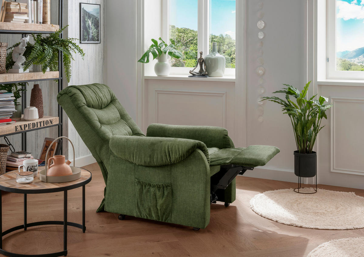 FERNSEHSESSEL in Velours Dunkelgrün  - Dunkelgrün/Schwarz, Design, Kunststoff/Textil (78/107/93cm) - Livetastic