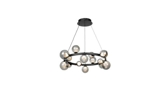 LED-HÄNGELEUCHTE Regulus 79,5/150 cm   - Schwarzbraun, Design, Glas/Metall (79,5/150cm) - Dieter Knoll