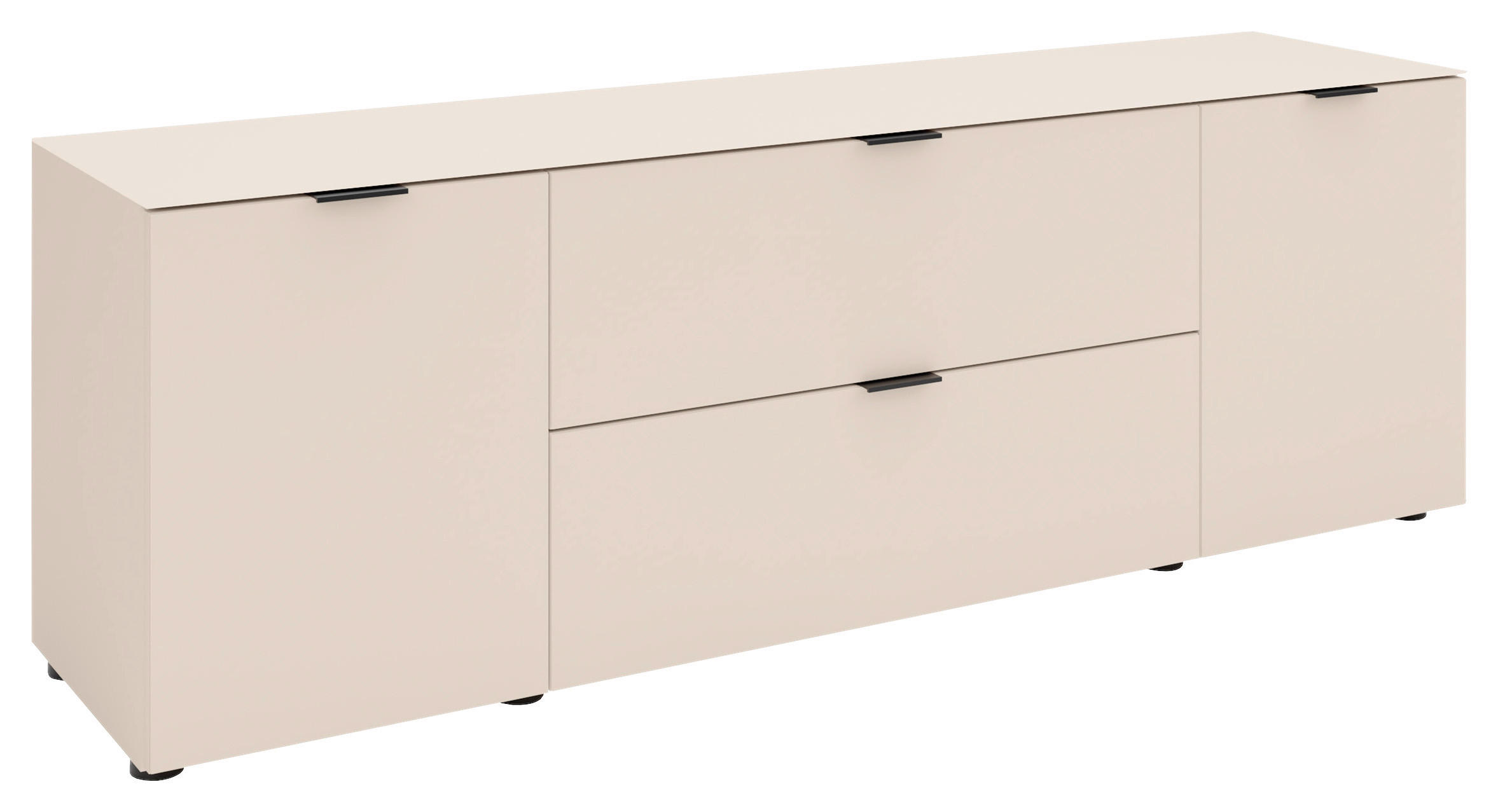 LOWBOARD  160/56/40 cm  - Kaschmir/Schwarz, Basics, Glas/Holzwerkstoff (160/56/40cm) - Novel