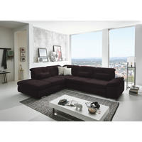 ECKSOFA Mikrofaser Mokka  - Chromfarben/Mokka, Design, Textil/Metall (260/312cm) - Beldomo Style
