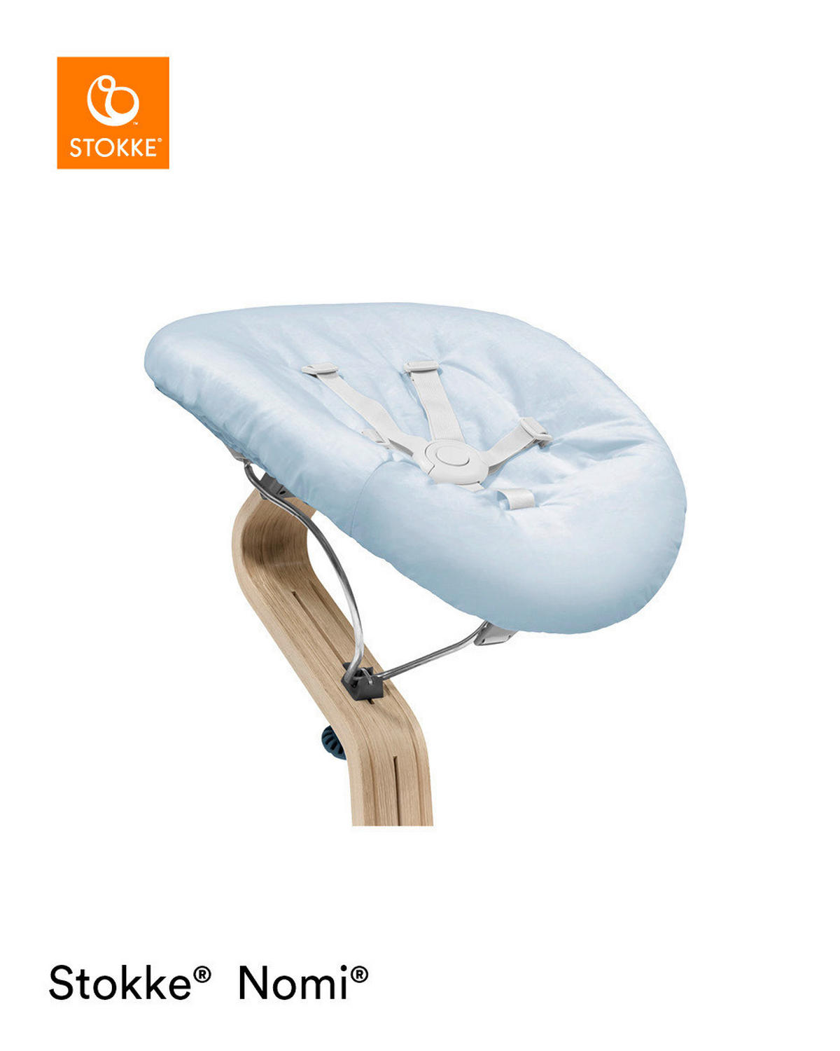 HOCHSTUHLLIEGE NOMI  - Blau/Grau, Trend, Kunststoff/Textil (40cm) - Stokke