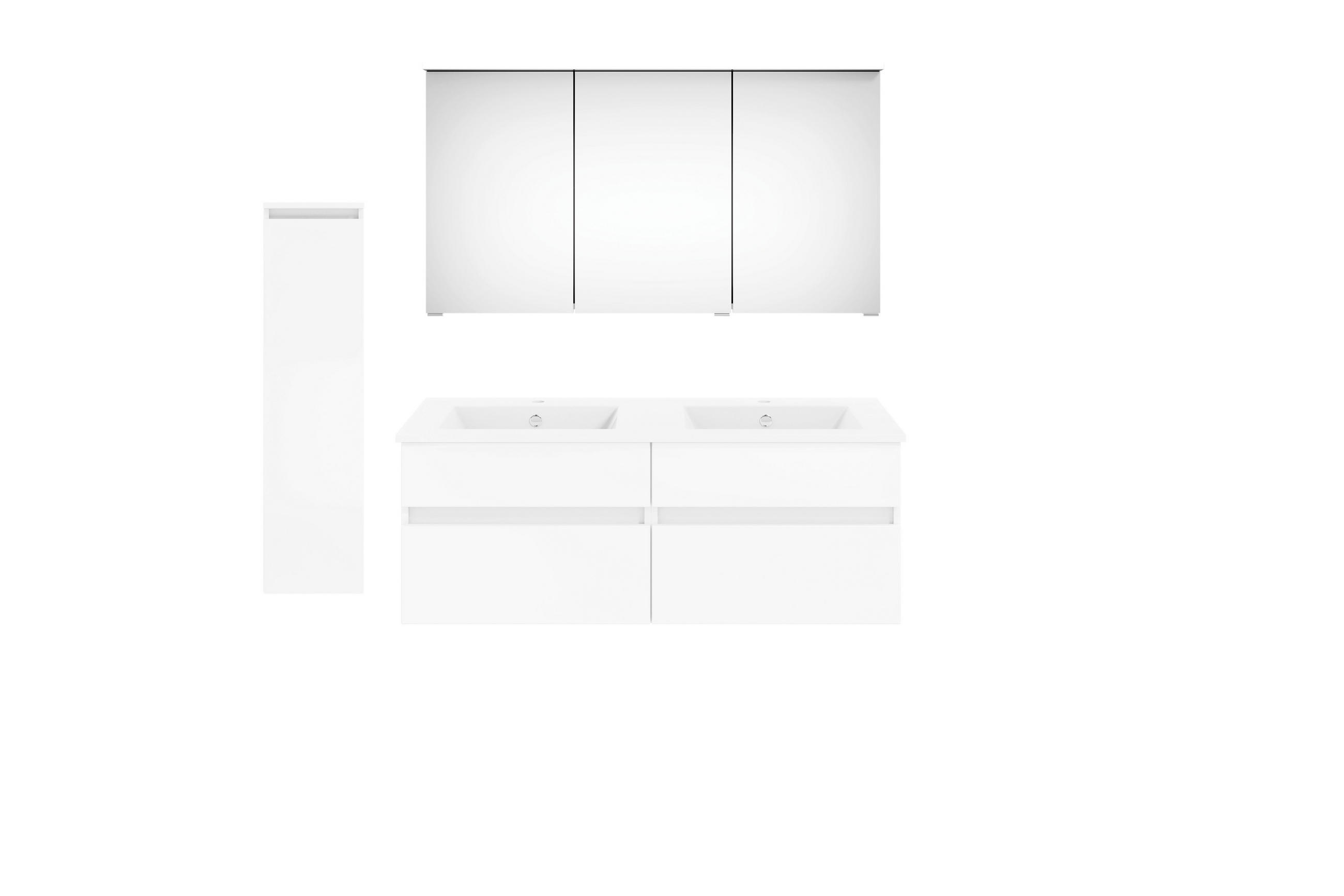 BADEZIMMER 150 cm  - Weiss Hochglanz/Weiss, Konventionell, Holzwerkstoff (150cm) - Puris