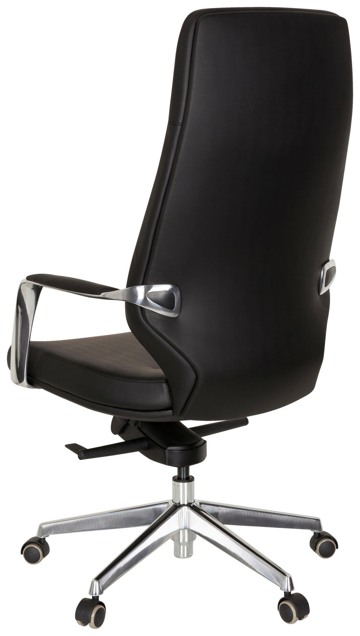 CHEFSESSEL  in Lederlook Schwarz  - Silberfarben/Schwarz, Basics, Kunststoff/Textil (63/133/65cm) - MID.YOU