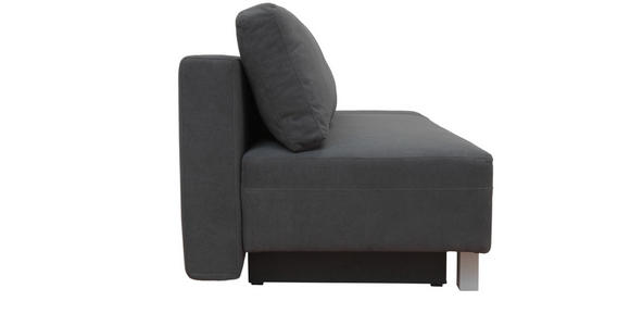 SCHLAFSOFA Flachgewebe Dunkelgrau - Chromfarben/Dunkelgrau, Design, Holz/Textil (205/77-93/99cm) - Novel