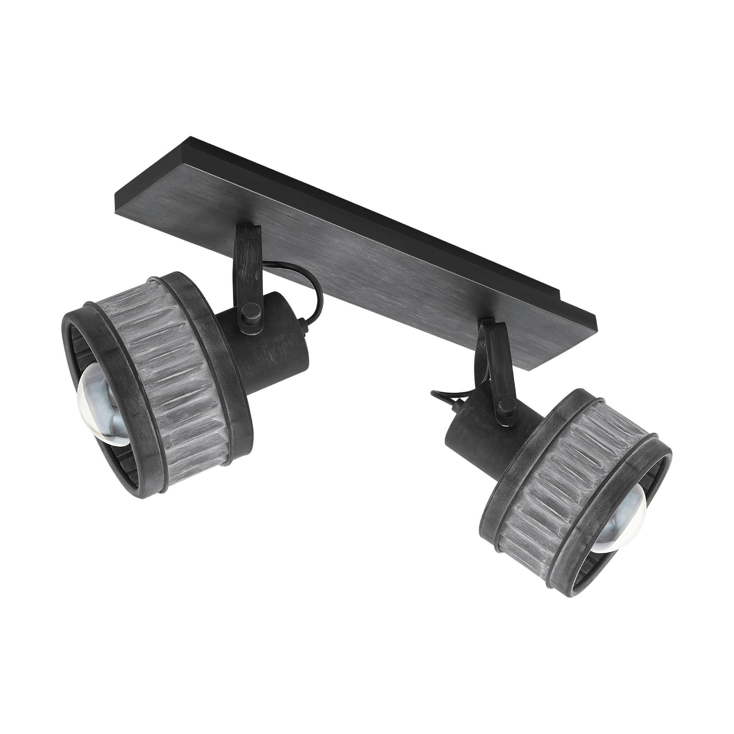 DECKENLEUCHTE Turrock 47,5/16/30 cm   - Schwarz/Grau, Design, Metall (47,5/16/30cm) - Eglo