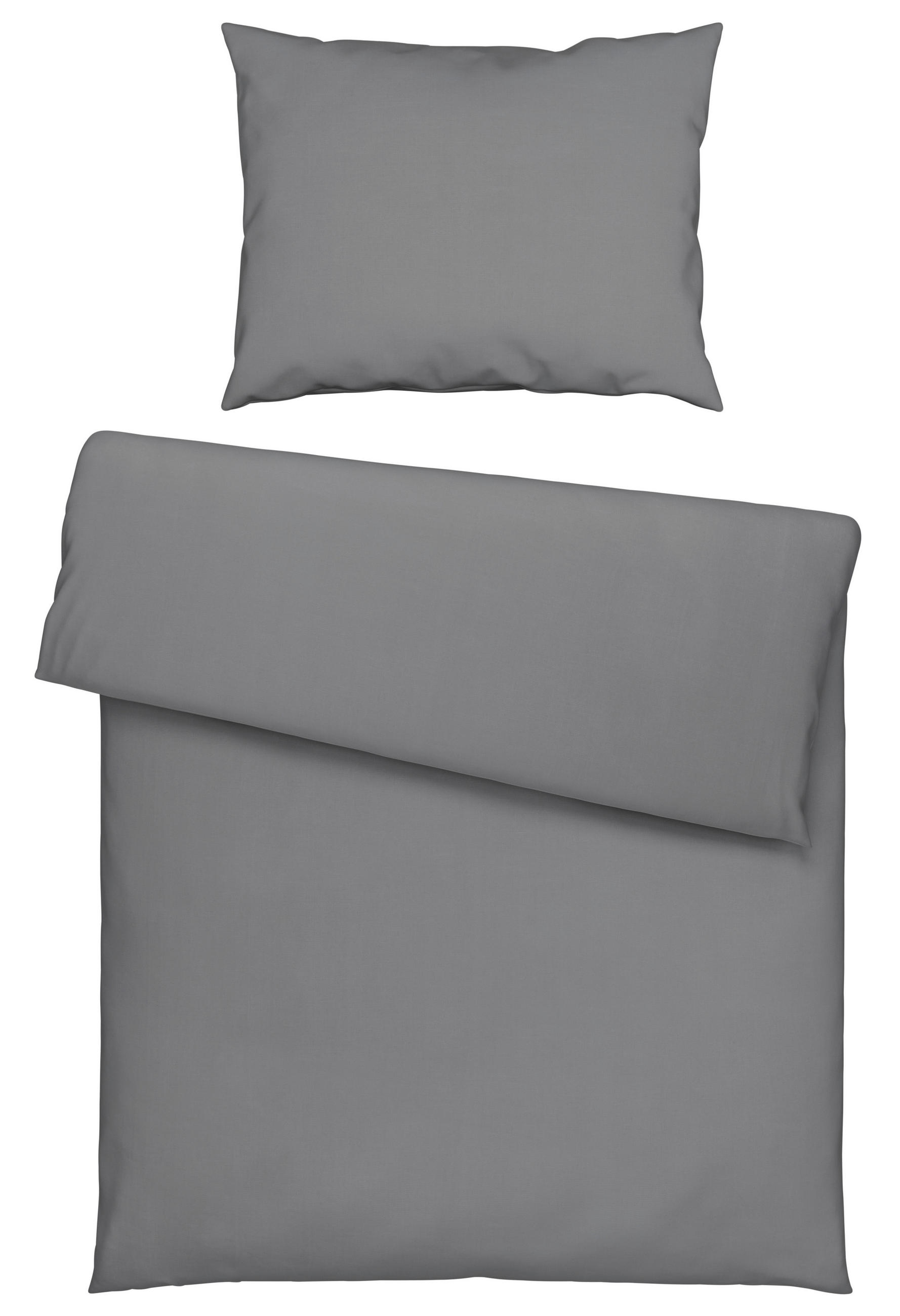 POSTELJNINA Uni 140/220 cm saten siva  - siva, Basics, tekstil (140/220cm) - Novel