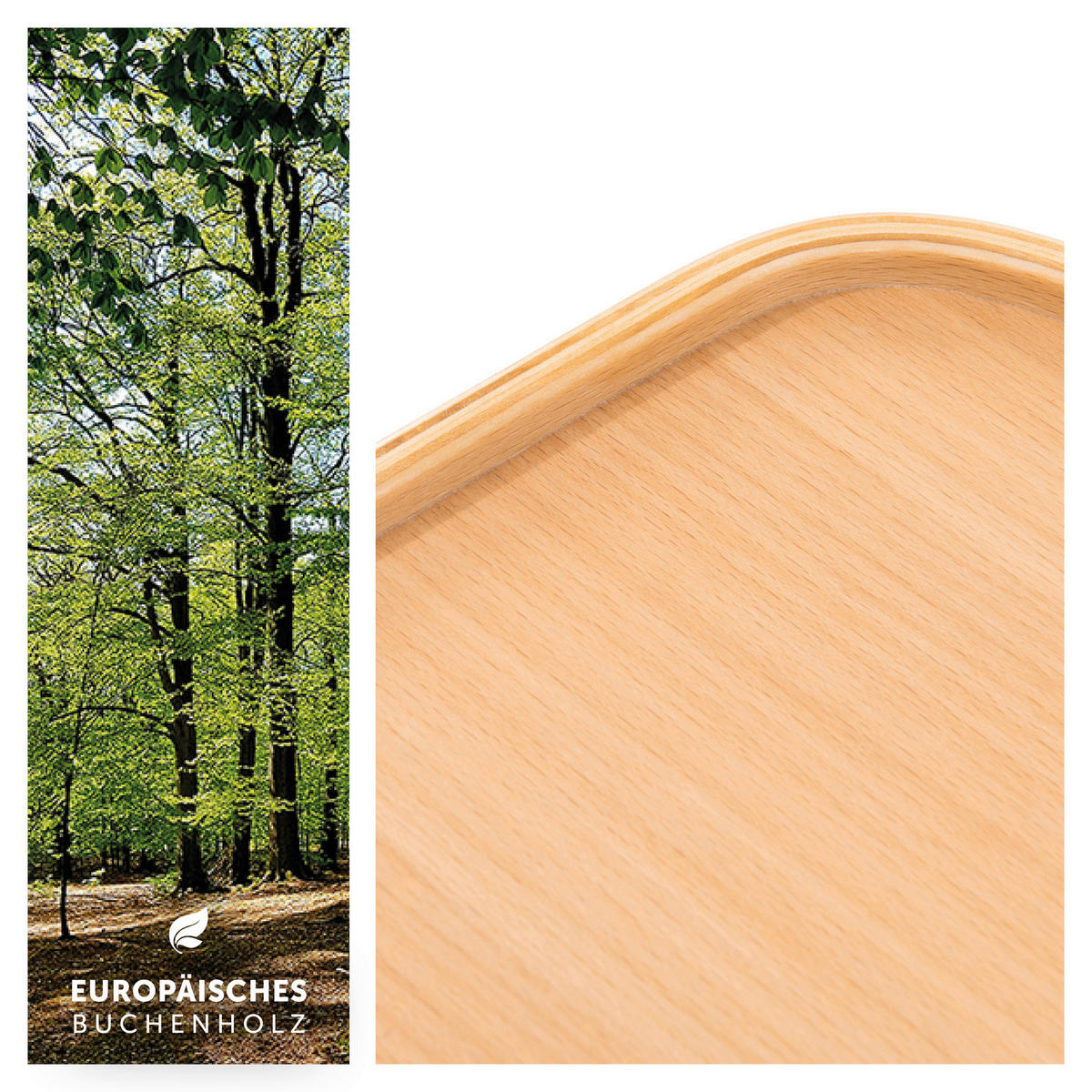 ESS- UND SPIELBRETT ALPHA WOODEN TRAY  - Naturfarben, Basics, Holz (38,5/46/3cm) - Hauck