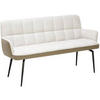 SITZBANK 162/88/63 cm Lederlook, Webstoff Beige, Hellbraun  - Hellbraun/Beige, MODERN, Textil/Metall (162/88/63cm) - Livetastic