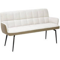 SITZBANK in Metall, Textil Hellbraun, Beige  - Hellbraun/Beige, MODERN, Textil/Metall (162/88/63cm) - Livetastic