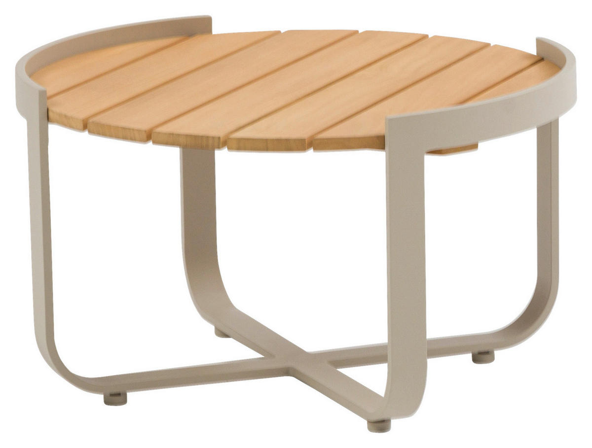 GARTEN-BEISTELLTISCHSET Holz, Metall, Keramik  - Mokka/Teakfarben, Design, Holz/Keramik (60-80/60-80/35,5-40,5cm) - Zebra 