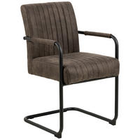 STOLICA S NASLONOM ZA RUKE  antracit, smeđa  tekstil      - svijetlo smeđa/crna, Design, tekstil/metal (50,5/84,5/64,5cm) - MID.YOU