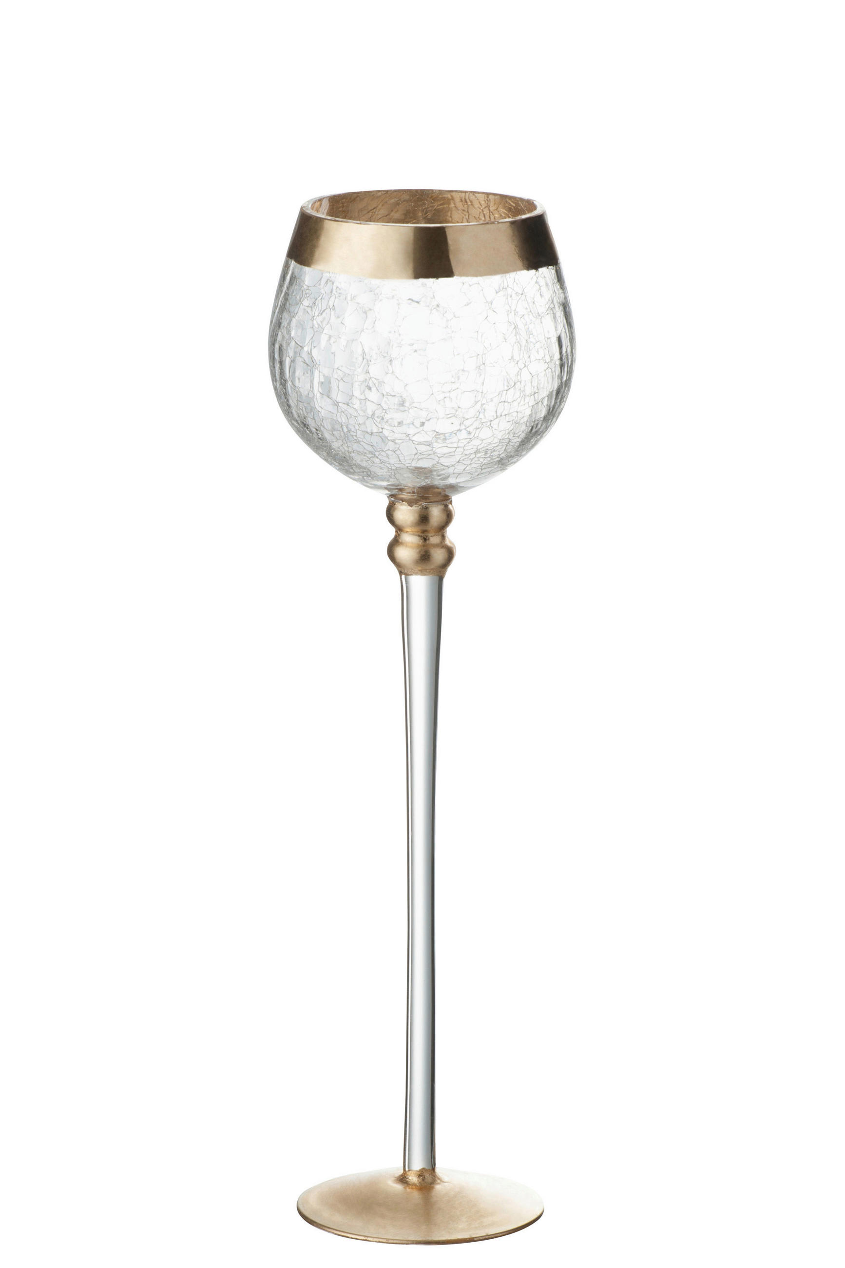 TEELICHTHALTER - Transparent/Goldfarben, Basics, Glas (9/9/29,5cm) - Ambia Home
