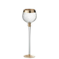TEELICHTHALTER - Transparent/Goldfarben, Basics, Glas (9/9/29,5cm) - Ambia Home