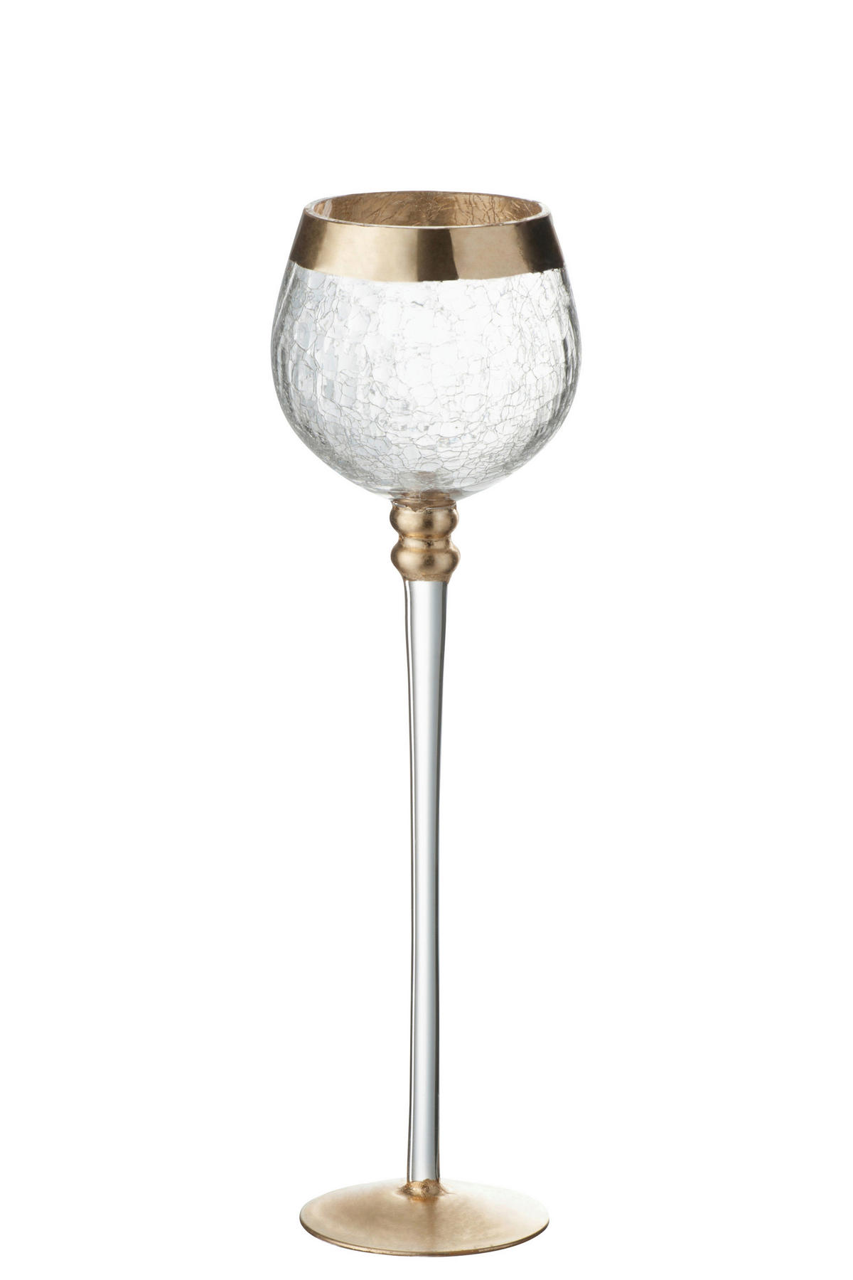 TEELICHTHALTER - Transparent/Goldfarben, Basics, Glas (9/9/29,5cm) - Ambia Home