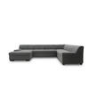 WOHNLANDSCHAFT Dunkelgrau Webstoff  - Wengefarben/Dunkelgrau, Design, Holz/Textil (153/328/212cm) - MID.YOU
