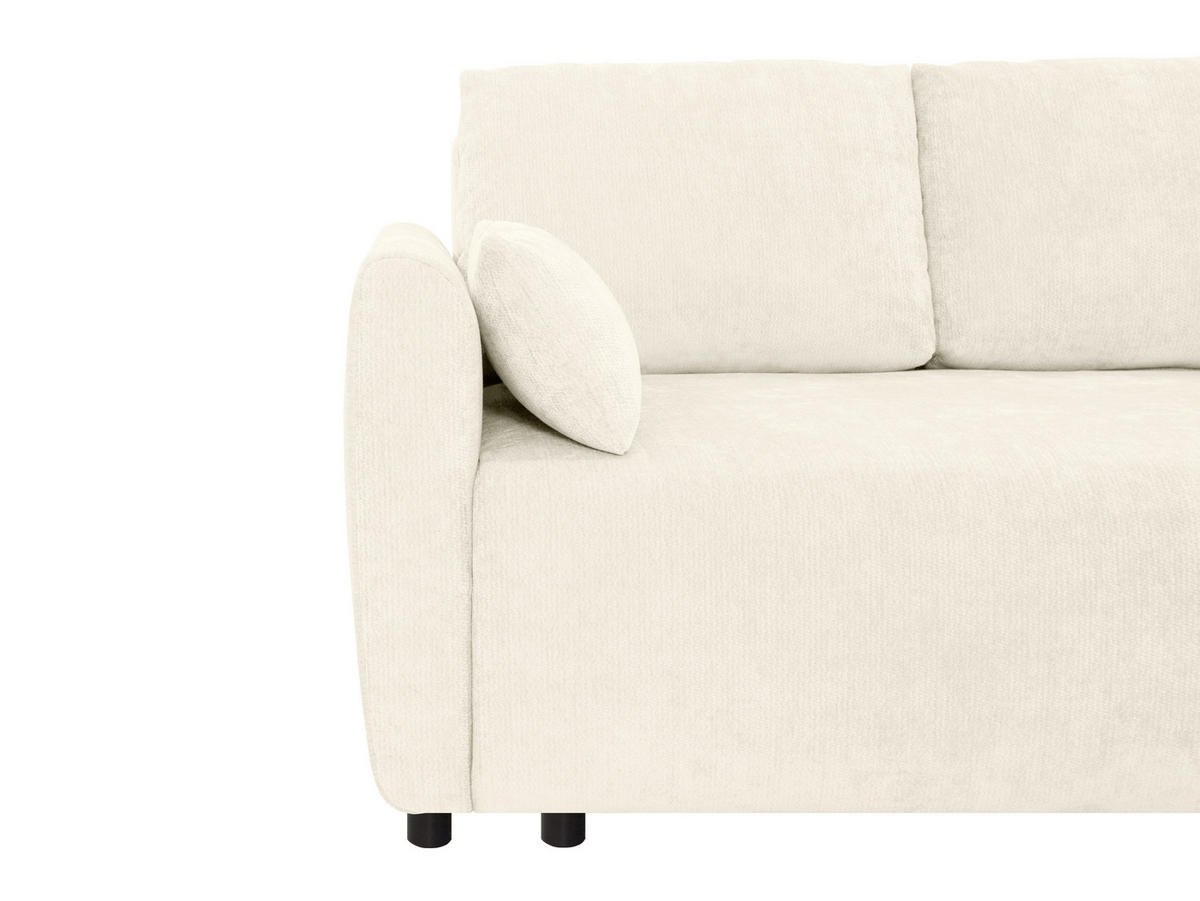 SCHLAFSOFA  in Chenille Creme  - Creme/Schwarz, KONVENTIONELL, Kunststoff/Textil (161/90/108cm) - Carryhome